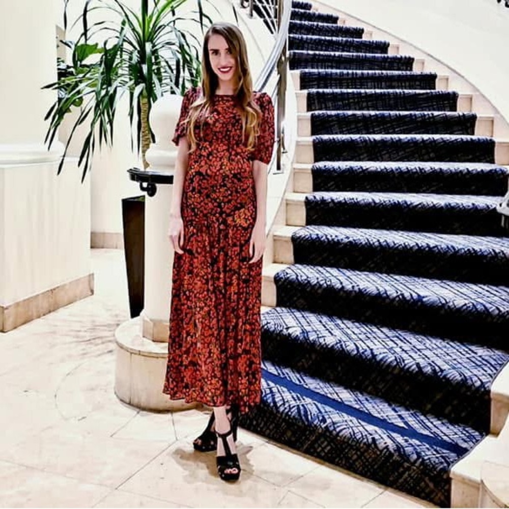 Never Fully Dressed - Floral Red Maxi Dress